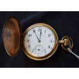 A Waltham gold plated hunter pocket watch