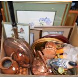 Boxes and Objects - a Victorian copper kettle, a workbox,