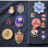 Badges - enamel and others including British Legion, Civil Defence Corps, rugby, motoring,