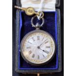 A late 19th century silver fob watch, c.