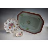 A Dresden shaped cabinet plate, painted floral decoration,