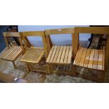 A near set of four Swedish design mid-20th century folding chairs (4)