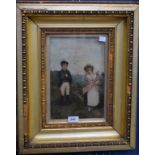 English School (19th century) Young Sportsman and His Companion by the Coast oil,