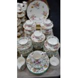 A Royal Crown Derby Posies pattern part dinner and tea service, comprising dinner plates,