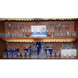 Glassware - a set of six Waterford Crystal hock glasses; another set,