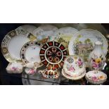 A Royal Crown Derby 1128 tea plate; a paperweight, tortoise; Posie pattern vase; others,