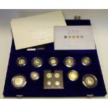 A Royal Mint Millennium silver collection including maundy money comprising thirteen coins,