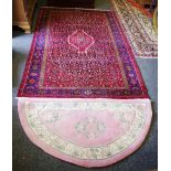 A hand woven Middle eastern throw rug,