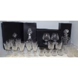 Glassware - Edinburgh hand cut crystal glass including Whisky decanter, Sherry Decanter,