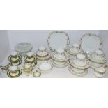 Tableware - an Aynsley gilt and black eight setting tea service, a Japanese part coffee set,