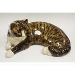 A Mike Hinton ceramic tabby cat,