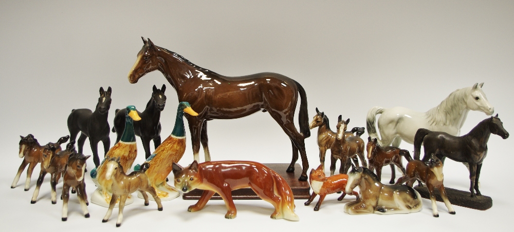 A Beswick model of a horse; a Royal Doulton,