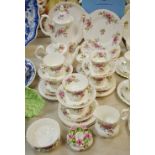 Royal Albert Moss Rose pattern tea service,