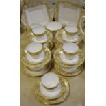A Copeland part tea set for ten, Oaklea pattern including teacups, saucers, tea plates, cake plate,