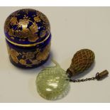 A Nailsea glass miniature scent atomiser,