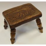 A well figured 19th century elm stool