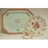 A Dresden shaped cabinet plate, painted floral decoration,