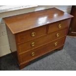 An Edwardian mahogany chest of two short over two long drawers, brass rounded escutcheons,