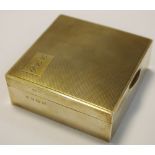 A silver cigarette case, cedar lined, Birmingham 1961, 23.