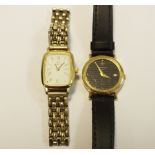 Watches - Omega Deville lady's gold plated wrist watch; Raymond Weil lady's wristwatch,