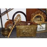 A brass coal box,