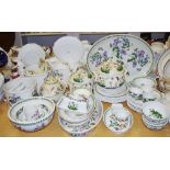 An Extensive Portmerion Botannic Gardens pattern table service inc oval meat platter, tureens,