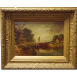 ** Marriott (late 19th/early 20th century) Loch at Wollaton signed, oil onboard,