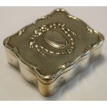A silver ring/jewellery box 3cm high x 9cm wide x 7.