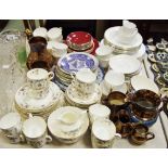 Tableware - a Victorian transfer printed floral sprays tea set others Royal Stafford white ware