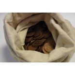 A large quantity of early 20th century half pennies; Metal detecting finds - spurs,