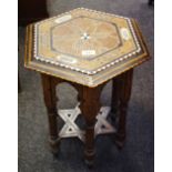 An Eastern inlaid octagonal occasional table