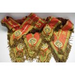 Six Ancient Order of Foresters sashes with badge