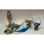 A Murano glass fish,another, a gondola,