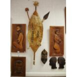 Tribal interest - a Zulu cowhide shield,