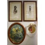 Maurice Milliere, after fashionable hand tinted plates; a convex crystoleum type print,