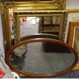A large gilt framed mirror 65 x 90cms; another 55 x 82cms;