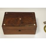 A Victorian walnut work box c.