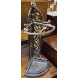 An early 20th century cast iron walking stick stand c.