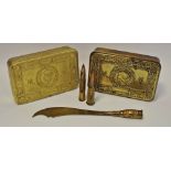 World War I - a brass Princess Mary Christmas gift box;