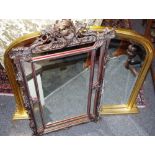 A modern gilt framed overmantel mirror. 80.
