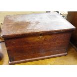 A late 18th/early 19th century oak storage box c.