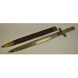 19th century brass mounted short sword