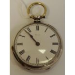 A late 19th century fine silver open faced pocket watch, c.