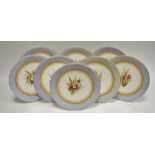 A set of eight Royal Worcester 9522 pattern dessert plates,