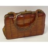 A Victorian crocodile evening bag,