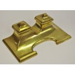 An Art Nouveau brass inkstand, c.