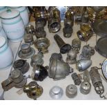 Motoring & Cycling - various early 20th century Lucas carbide lamp parts for repairs; horn;