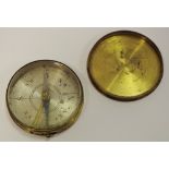 A 19th century brass travelling pocket compass