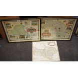 Cartography - Yorkshire - reproduction The North Riding of Yorkshire by Robert Morden mounted on