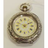 A late 19th century Swiss silver fob watch, 935 standard, c.